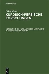 Book cover of Die Mundarten der Lur-Stämme im südwestlichen Persien by Oskar Mann