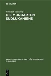 Book cover of Die Mundarten Südlukaniens by Heinrich Lausberg