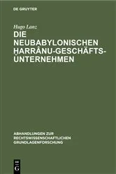 Book cover of Die neubabylonischen ḫarrânu-Geschäftsunternehmen by Hugo Lanz