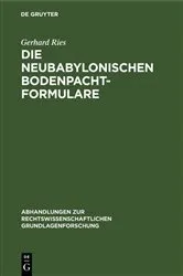 Book cover of Die neubabylonischen Bodenpachtformulare by Gerhard Ries