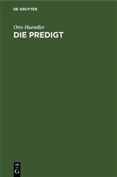 Book cover of Die Predigt (2nd ed.) by Otto Haendler