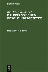 Book cover of Die Preußischen Besoldungsgesetze. Ergänzungsheft 2 (3rd ed.) by Unknown