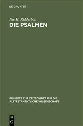 Book cover of Die Psalmen by Nic H. Ridderbos