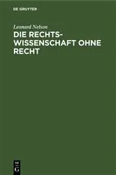 Book cover of Die Rechtswissenschaft ohne Recht by Leonard Nelson