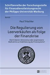 Book cover of Die Regulierung von Leerverkaeufen als Folge der Finanzkrise by Forschungsstelle für