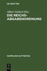 Book cover of Die Reichsabgabenordnung (2nd ed.) by Albert Nieberl