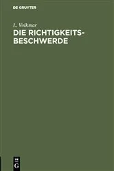 Book cover of Die Richtigkeits-Beschwerde by Unknown