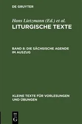 Book cover of Die Sächsische Agende im Auszug by Hans Lietzmann