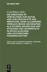 Book cover of Die Sinai-Halbinsel, Palästina und Syrien, Abschn. 3. Syrien, [1] (2nd ed.) by Carl Ritter