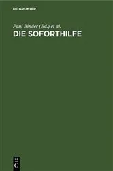 Book cover of Die Soforthilfe by Paul Binder