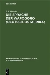Book cover of Die Sprache der Wapogoro (Deutsch-Ostafrika) by Unknown