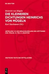 Book cover of Die Spruchsammlung des Göttinger Cod. Philos. 21, Teil 3: Lesarten by Karl Stackmann