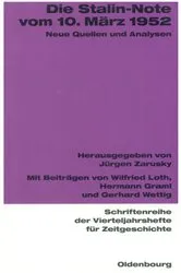 Book cover of Die Stalin-Note vom 10. März 1952 by Jürgen Zarusky
