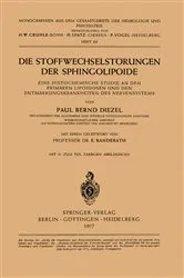 Book cover of Die Stoffwechselstörungen der Sphingolipoide by P. B. Diezel