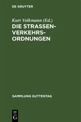 Book cover of Die Straßenverkehrsordnungen by Kurt Volkmann