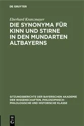 Book cover of Die Synonyma für Kinn und Stirne in den Mundarten Altbayerns by Unknown