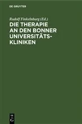 Book cover of Die Therapie an den Bonner Universitätskliniken by Rudolf Finkelnburg