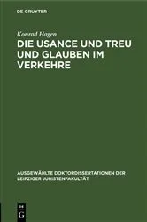 Book cover of Die Usance und Treu und Glauben im Verkehre by Unknown