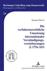 Book cover of Die verfahrensrechtliche Umsetzung internationaler Verstaendigungsvereinbarungen (§ 175a AO) by Roman Seer