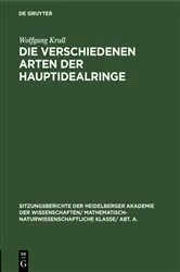 Book cover of Die verschiedenen Arten der Hauptidealringe by Wolfgang Krull