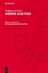 Book cover of Die Wahlverwandtschaften by Helmut Praschek