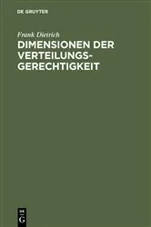 Book cover of Dimensionen der Verteilungsgerechtigkeit by Frank Dietrich