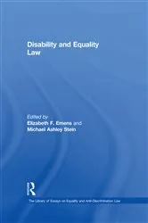 Book cover of Disability and Equality Law by Michael Ashley Stein