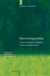 Book cover of Discovering Syntax by Joseph E. Emonds