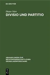 Book cover of Divisio und Partitio by Dieter Nörr