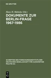 Book cover of Dokumente zur Berlin-Frage 1967–1986 by Hans H. Mahnke