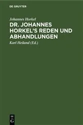 Book cover of Dr. Johannes Horkel's Reden und Abhandlungen by Johannes Horkel