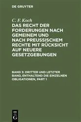 Book cover of Dritter und letzter Band, enthaltend die einzelnen Obligationen (2nd ed.) by C. F. Koch