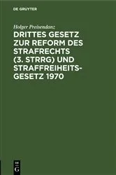 Book cover of Drittes Gesetz zur Reform des Strafrechts (3. StrRG) und Straffreiheitsgesetz 1970 (26th ed.) by Unknown