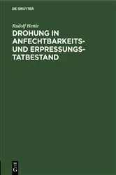 Book cover of Drohung in Anfechtbarkeits- und Erpressungstatbestand by Unknown