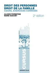 Book cover of Droit des personnes, droit de la famille by Allison Fiorentino