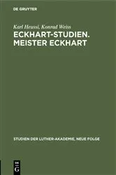 Book cover of Eckhart-Studien. Meister Eckhart by Karl Heussi