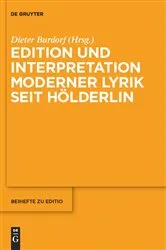 Book cover of Edition und Interpretation moderner Lyrik seit Hölderlin by Dieter Burdorf