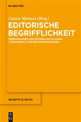 Book cover of Editorische Begrifflichkeit by Gunter Martens