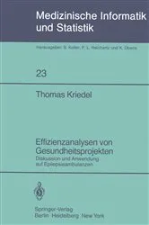 Book cover of Effizienzanalysen von Gesundheitsprojekten by T. Kriedel