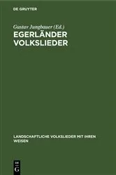Book cover of Egerländer Volkslieder (2nd ed.) by Gustav Jungbauer