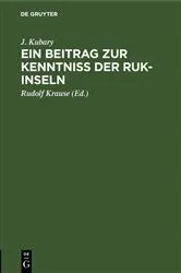 Book cover of Ein Beitrag zur Kenntniss der Ruk-Inseln by J. Kubary