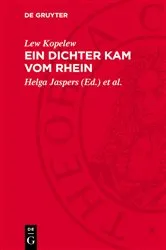 Book cover of Ein Dichter kam vom Rhein by Lew Kopelew
