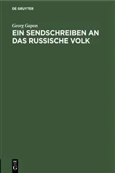 Book cover of Ein Sendschreiben an das russische Volk by Georg Gapon