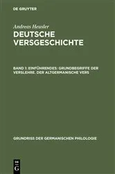 Book cover of Einführendes: Grundbegriffe der Verslehre. Der altgermanische Vers (2nd ed.) by Andreas Heusler