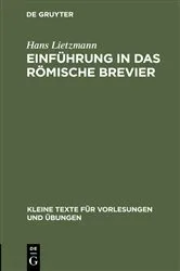 Book cover of Einführung in das römische Brevier by Hans Lietzmann