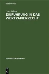 Book cover of Einführung in das Wertpapierrecht by Lutz Sedatis
