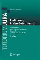 Book cover of Einführung in den Gutachtenstil (4th ed.) by Brian Valerius
