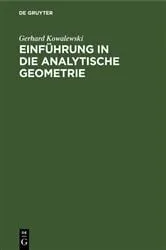 Book cover of Einführung in die analytische Geometrie (2nd ed.) by Gerhard Kowalewski