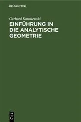 Book cover of Einführung in die analytische Geometrie (4th ed.) by Gerhard Kowalewski