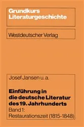 Book cover of EinfÃ¼hrung in die deutsche Literatur des 19. Jahrhunderts by Josef Jansen
